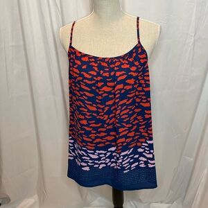 128 Cabi Cami Size Medium Smooch Red Blue Adjustable Strap Top